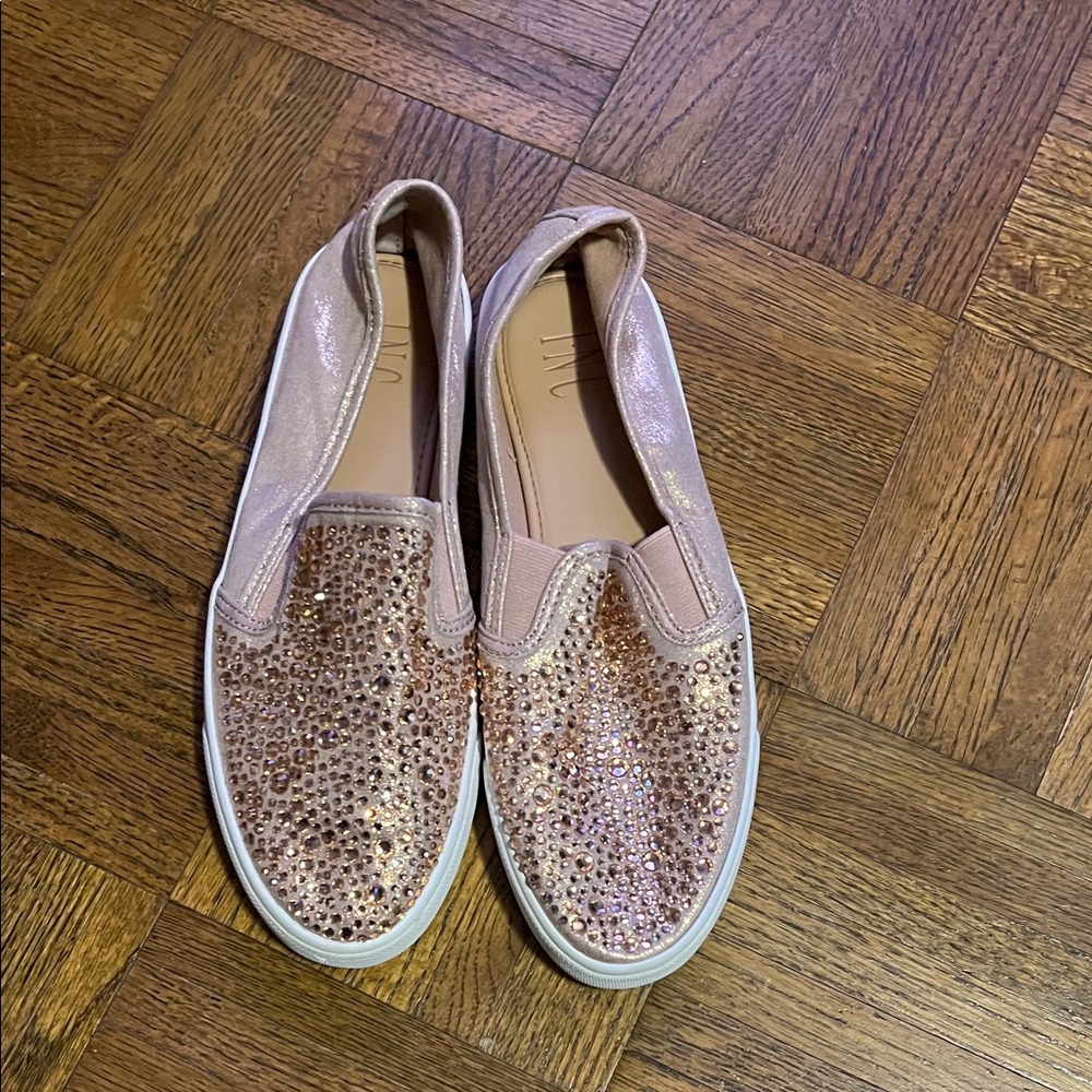 INC International Concepts Glittery Rose Slip-On Sneakers